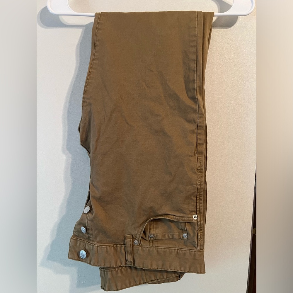 Buck Mason Jeans Mens 33x34 Tan Stretch Mid Rise Maverick Slim
